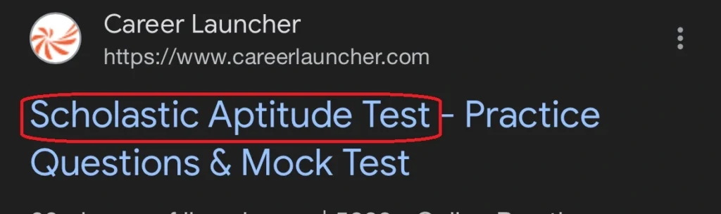 Career Launcher Scholastic Aptitude Test Coaching Ad