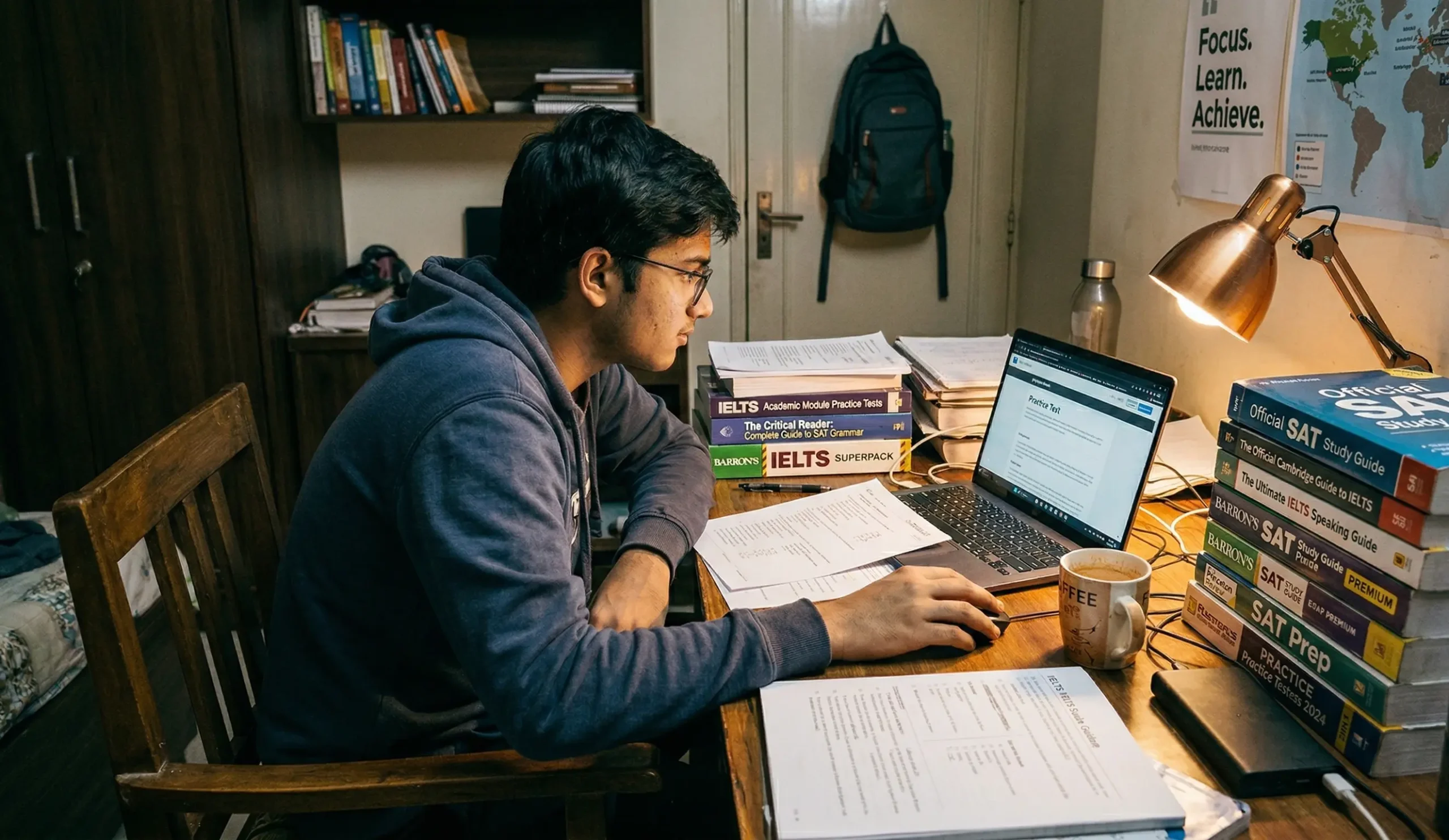Student getting SAT coaching support