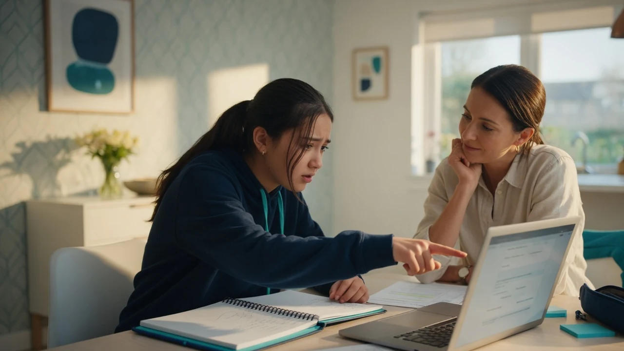 Student and parent reviewing SAT practice together